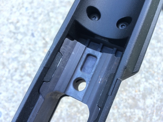 integrated recoil lug in aluminum bedding blockblock