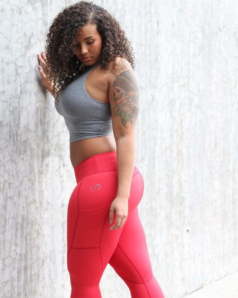 curves in combat boots leggings