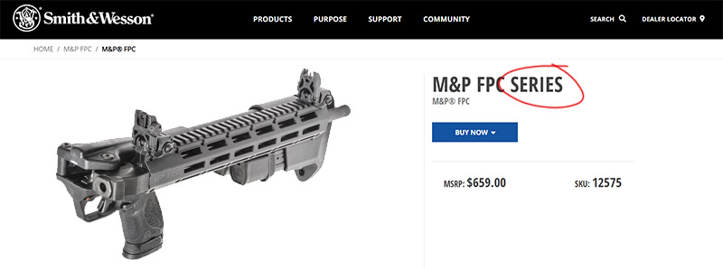 S&W M&P folding pistol carbine SERIES